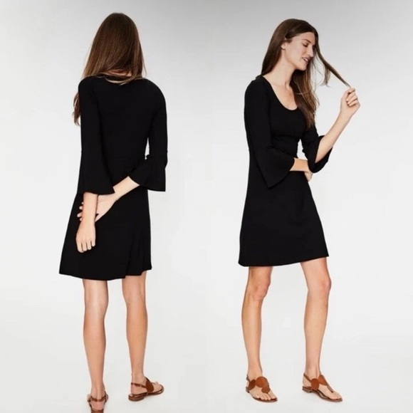 Boden Miriam Black Jersey Scoop Neck Casual Tunic Dress Size 6 - Picture 6 of 7